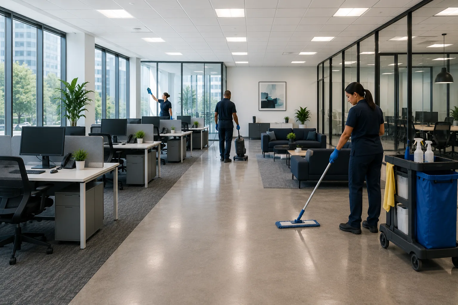 Commercial cleaning service environment